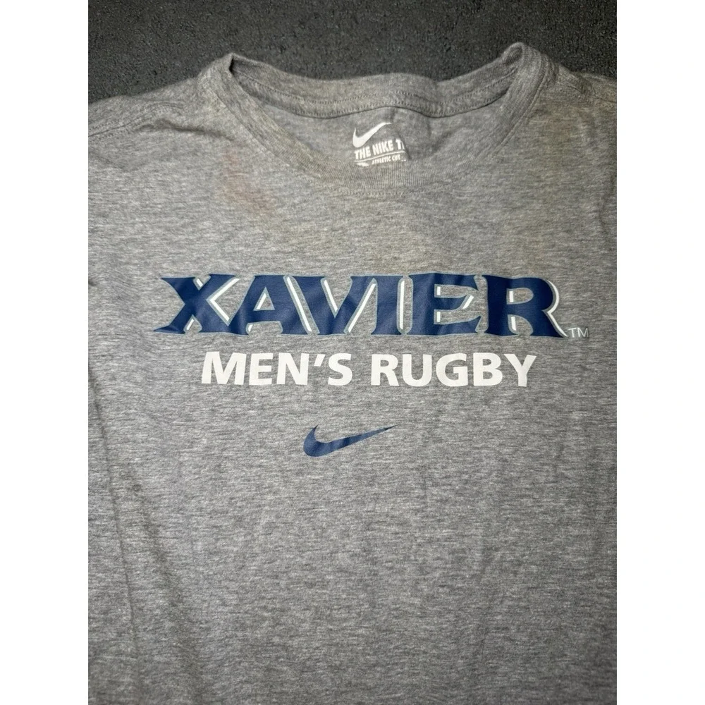 Nike Xavier Men's Rugby Gray Long Sleeve Athletic Shirt Size Large
